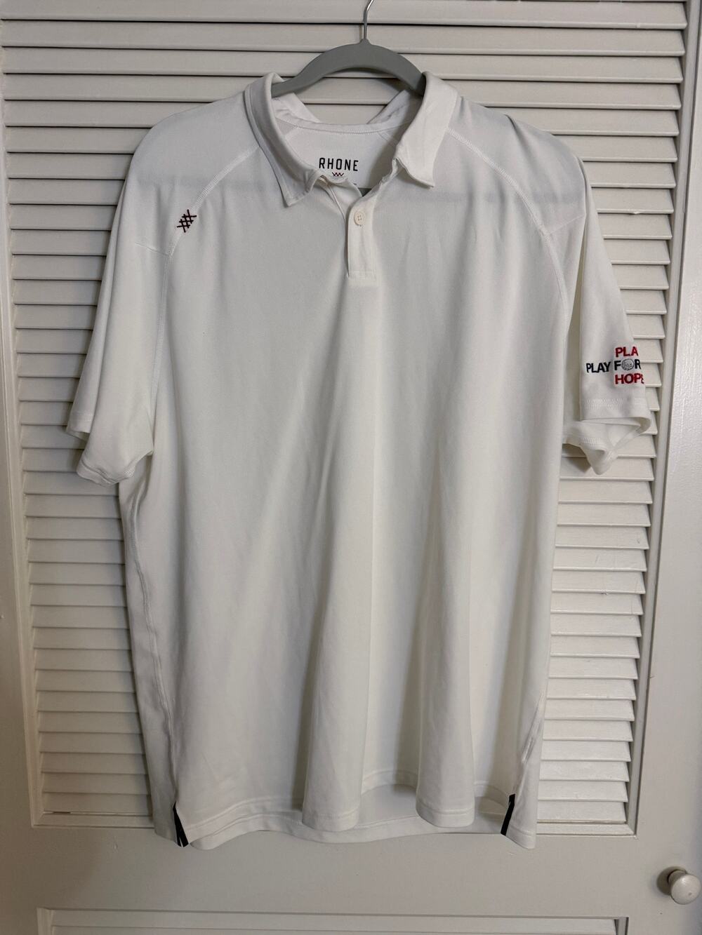 RHONE PERFORMANCE POLO SHIRT WHITE MENS XL EXCELLENT CONDITION Play fore Zach